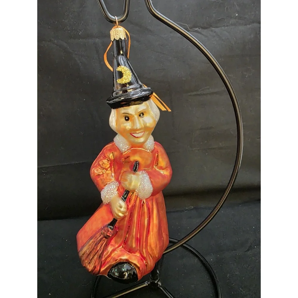 VTG 1996 Christopher Radko Bea Witched 96-205 Halloween Witch Glass Ornament 7